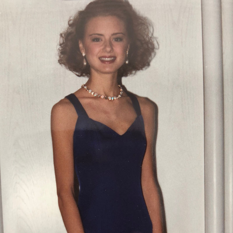 kellie-b1-i5 A woman wearing a blue gown