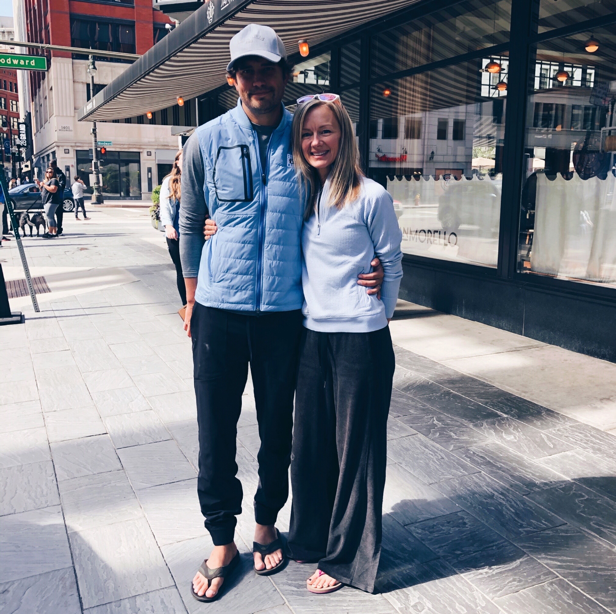 A man and a woman on the street