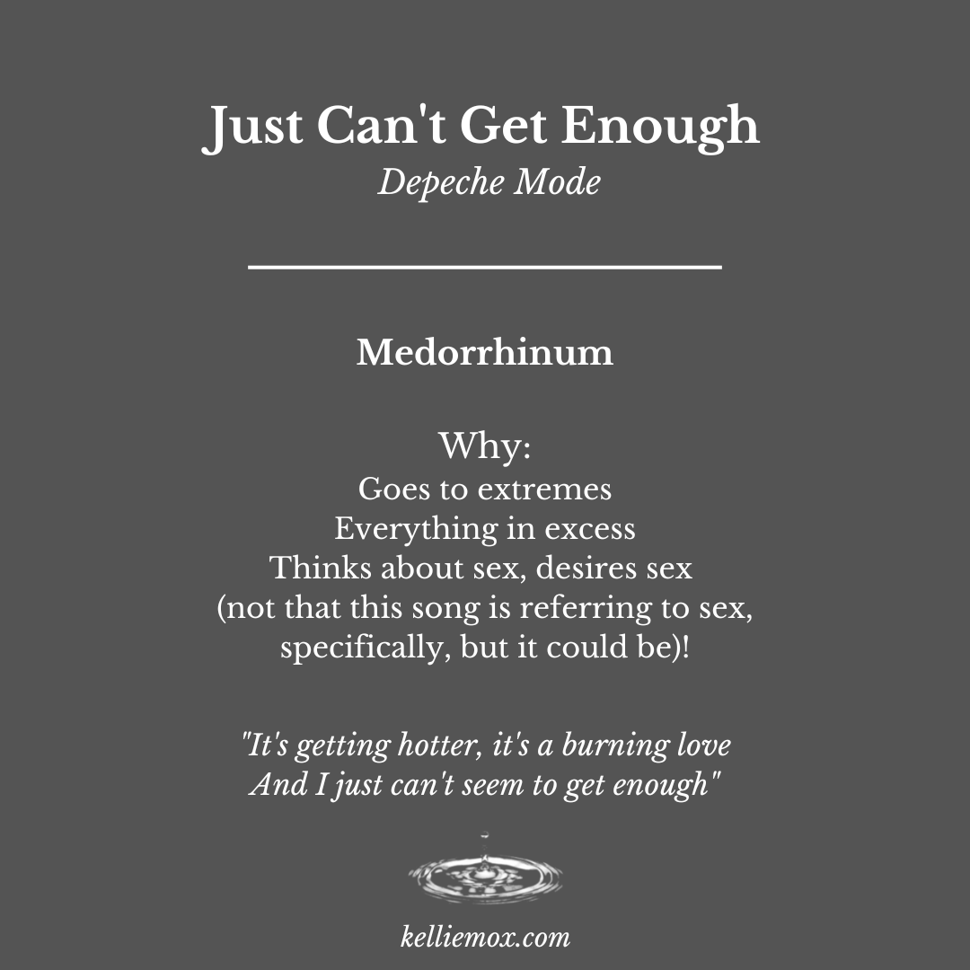 2 A text saying Just Can’t Get Enough